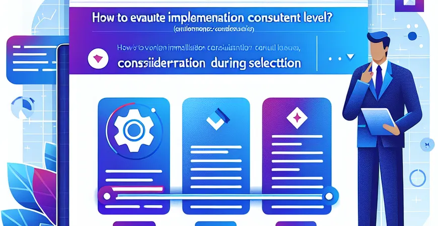  实施顾问水平如何评估？选型时就要考虑  